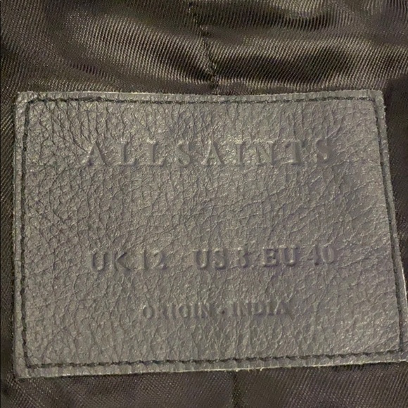 All Saints Cargo Leather Biker Jacket - Picture 7 of 10